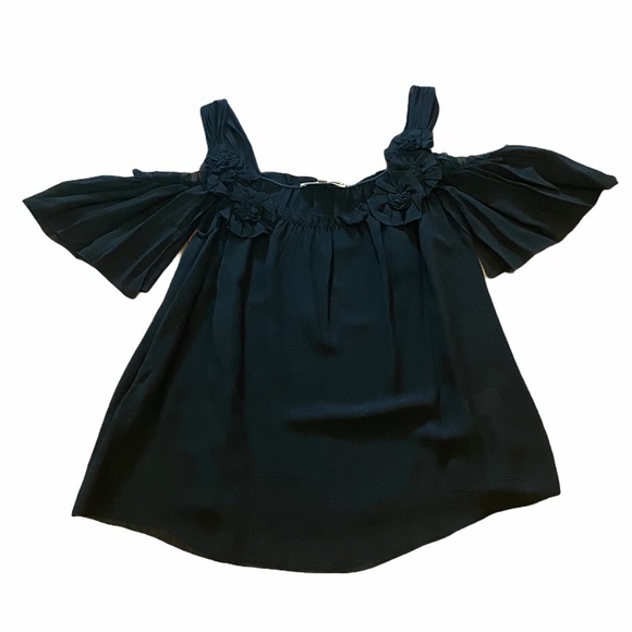 NANETTE LEPORE**Black Off Shoulder Top**Small $348 - Picture 2 of 6